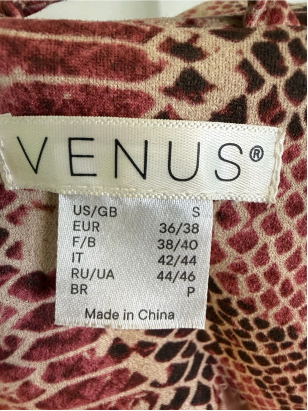 Women's VENUS Pink Brown Snake Print Faux Suede Blazer S - Picture 3 of 10